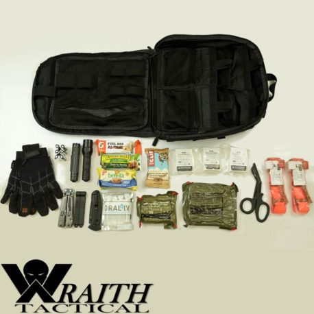 Wraith Tactical CARR Pack GEN 3 Utility Bag Large Black With Contents Displayed